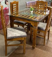 Glass Top Dining Table (4-Seater)